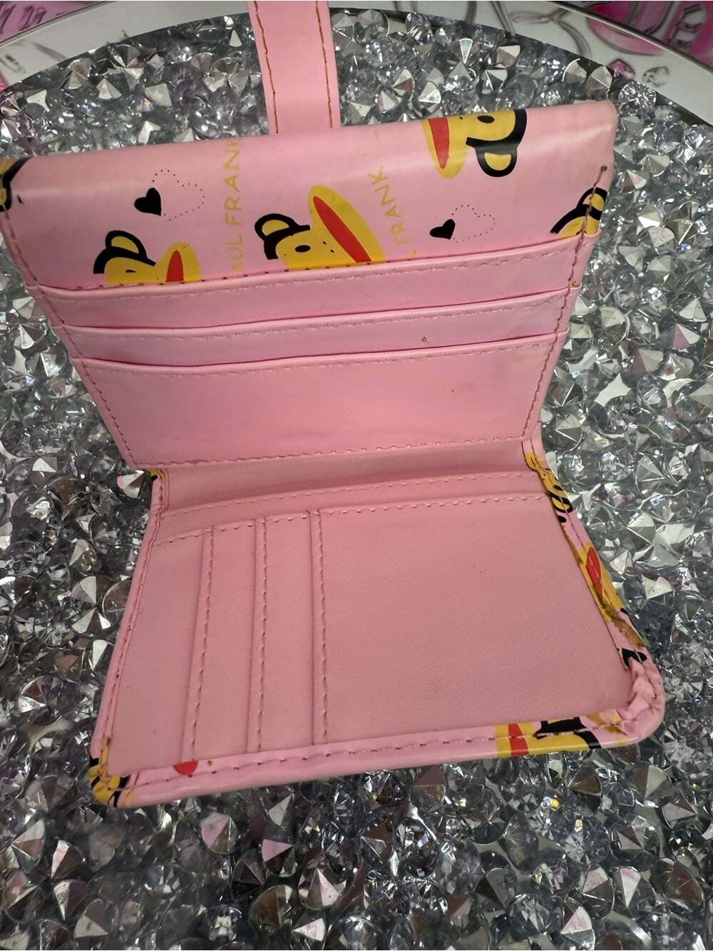Paul Frank wallet Pink hearts y2k RARE Monkey Face Wallet with Heart Accents - Picture 4 of 7